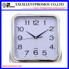 Silver Frame Logo impressão quadrado plástico relógio de parede (Item27)